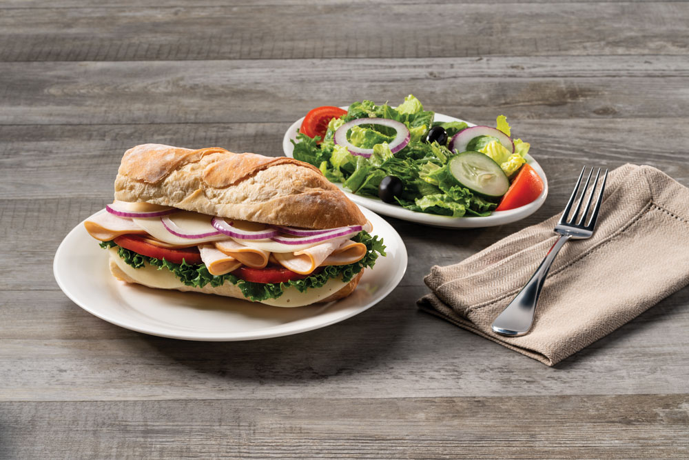 Half sub and salad