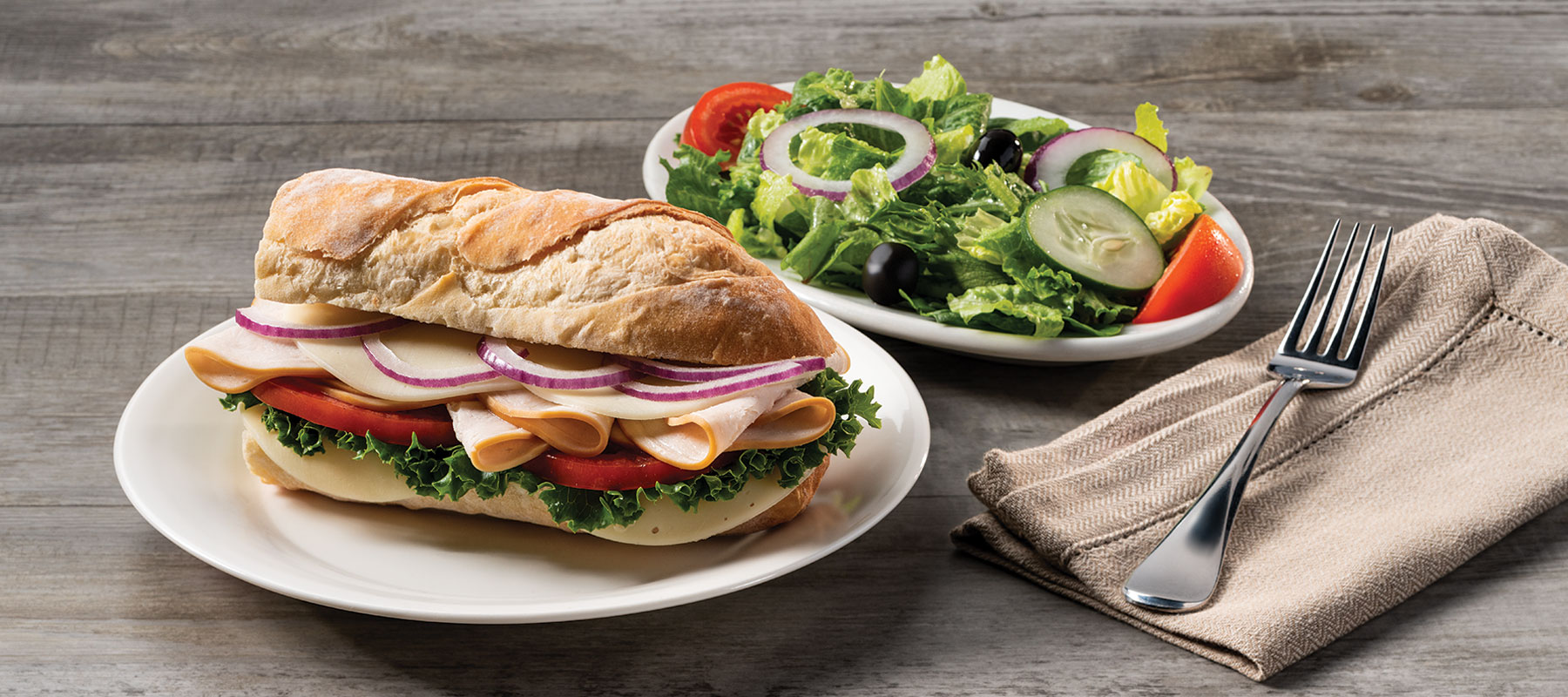 Sandwich and salad